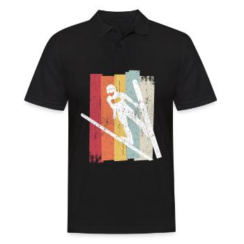 Saut à ski Vol à ski rétro Sports d’hiver Saut à ski - Polo Homme - noir - Devant - Kai (181cm)