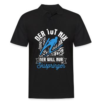 Il ne fait rien, il veut juste du saut à ski, des sports d’hiver, des - Polo Homme - noir - Devant - Kai (181cm)