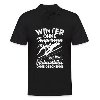 Ski Jumping Ski Flying Competition Winter Sports Skisp - Men's Polo Shirt - black - Front - Kai (181cm)