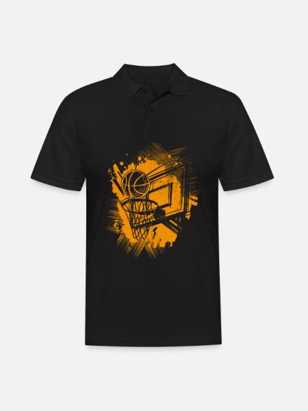 Dunking Basketball Spieler Korbleger Basketballeri - Männer Poloshirt - Schwarz