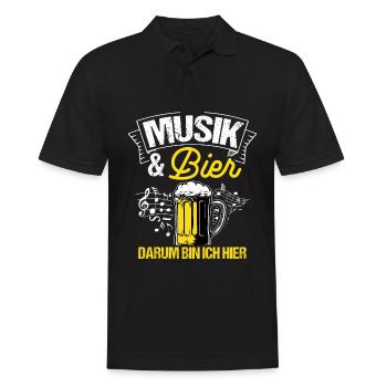 Musik & Bier Darum Bin Ich Hier Saufen Sauftour Bi - Männer Poloshirt - Schwarz - Vorne - Kai (181cm)