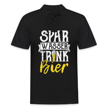 Spar Water Drink Beer Beer Pong Hops Booze Trin - Men's Polo Shirt - black - Front - Kai (181cm)