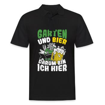 gardener beer drinking beer beer beer pong hops booze - Men's Polo Shirt - black - Front - Kai (181cm)