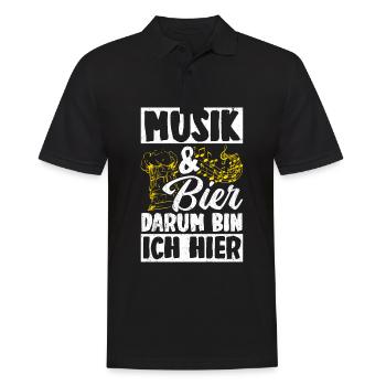 Musik & Bier Darum Bin Ich Hier Saufen Sauftour Bi - Männer Poloshirt - Schwarz - Vorne - Kai (181cm)