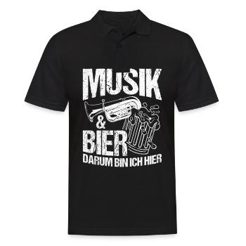 Musik & Bier Darum Bin Ich Hier Saufen Sauftour Bi - Männer Poloshirt - Schwarz - Vorne - Kai (181cm)