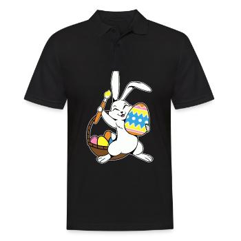 Lapin de Pâques peint Ostereiger Oeuf Peinture Ostergesch - Polo Homme - noir - Devant - Kai (181cm)