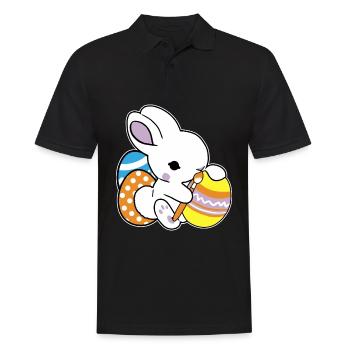 Lapin de Pâques peint Ostereiger Oeuf Peinture Ostergesch - Polo Homme - noir - Devant - Kai (181cm)