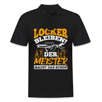 Locker Bleiben Der Meister Macht Das Schon Mechatr - Männer Poloshirt - Schwarz - Vorne - Kai (181cm)
