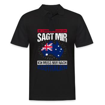 Die Stimme In Meinem Kopf Sagt Mir Muss Nach Austr - Männer Poloshirt - Schwarz - Vorne - Kai (181cm)