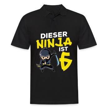 This Ninja Is 6 Birthday Gift Party Japan - Men's Polo Shirt - black - Front - Kai (181cm)