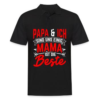 Papa et moi sommes d’accord que maman est la meilleure maman - Polo Homme - noir - Devant - Kai (181cm)