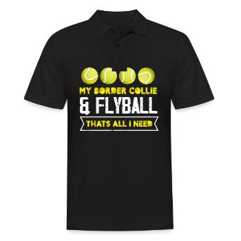 my border collie and flyball thats I need Design - Männer Poloshirt - Schwarz - Vorne - Kai (181cm)