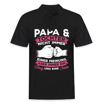 Papa & Tochter Nicht Immer Einer Meinung Herz Und - Männer Poloshirt - Schwarz - Vorne - Kai (181cm)