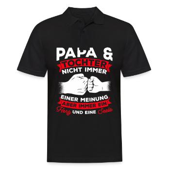 Fête des pères Papa Père Fille Famille Papa préféré - Polo Homme - noir - Devant - Kai (181cm)