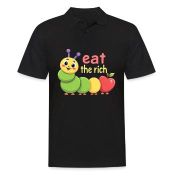 Ver affamé - Chenille Kawaii - Polo Homme - noir - Devant - Kai (181cm)