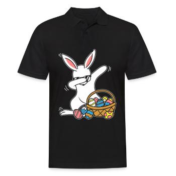 Dabbing Osterhase Ostern Hase Kanninchen Geschenk - Männer Poloshirt - Schwarz - Vorne - Kai (181cm)