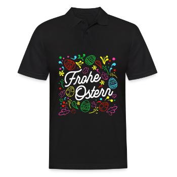 Happy Easter Gift Easter Saying Easter - Men's Polo Shirt - black - Front - Kai (181cm)