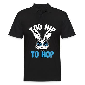 Trop branché pour sauter pour un amoureux des lapins - Polo Homme - noir - Devant - Kai (181cm)