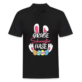 Grande sœur lapin Lapin de Pâques Tenue de famille - Polo Homme - noir - Devant - Kai (181cm)