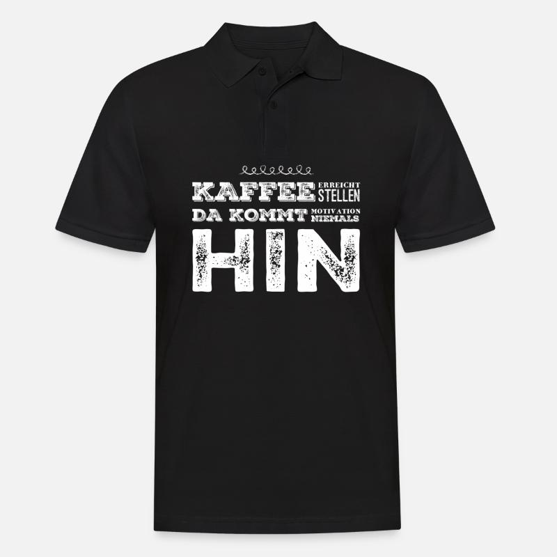 Kaffee Spruch - Männer Poloshirt - Schwarz