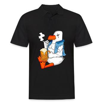 Dangerous seagull beer North Sea Moin seagull - Men's Polo Shirt - black - Front - Kai (181cm)