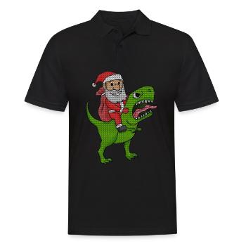 Effet de Noël laid de dinosaure de Noël - Polo Homme - noir - Devant - Kai (181cm)