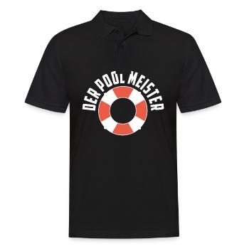 Der Pool Meister Freibad Hallenbad Schwimmbad - Männer Poloshirt - Schwarz - Vorne - Kai (181cm)