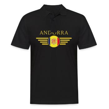 I Love Andorra, Elegance Style Design T-Shirt - Men's Polo Shirt - black - Front - Kai (181cm)