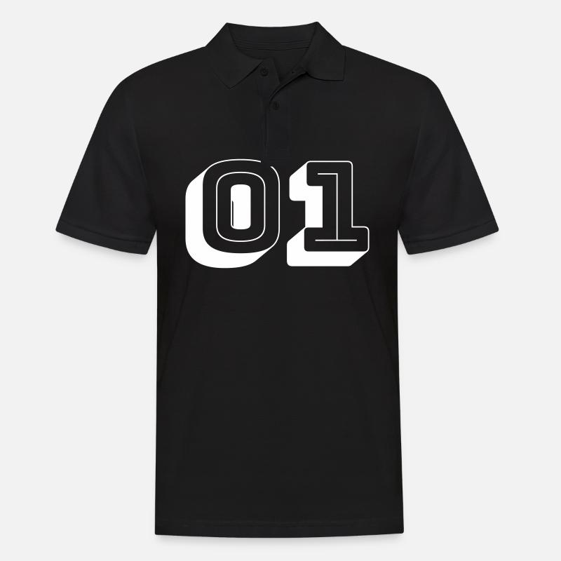 01 - Numéro - Équipe - Polo Homme - noir