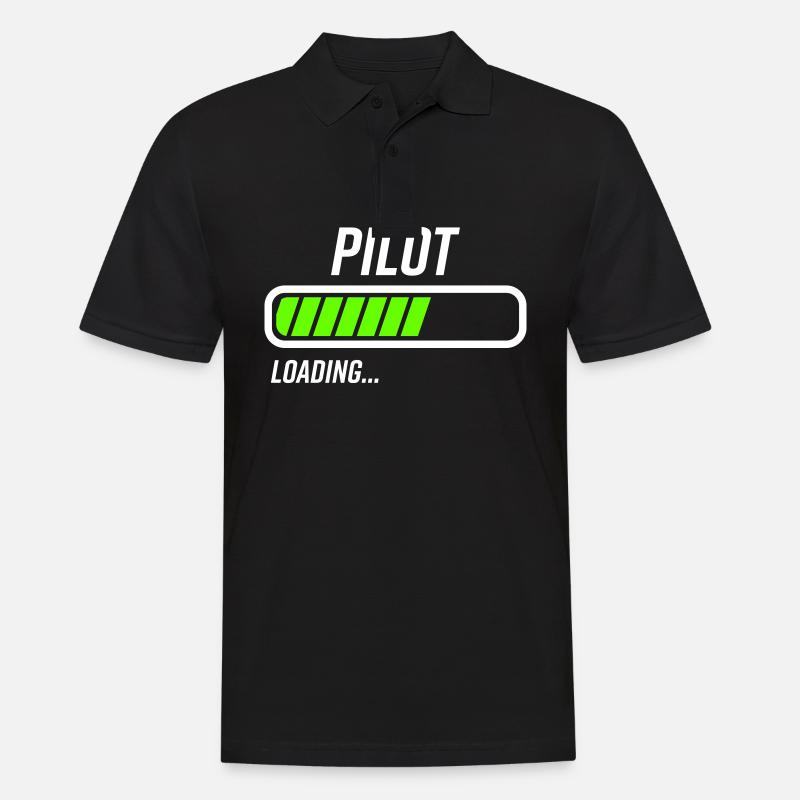 Pilot Loading Ladebalken - Männer Poloshirt - Schwarz