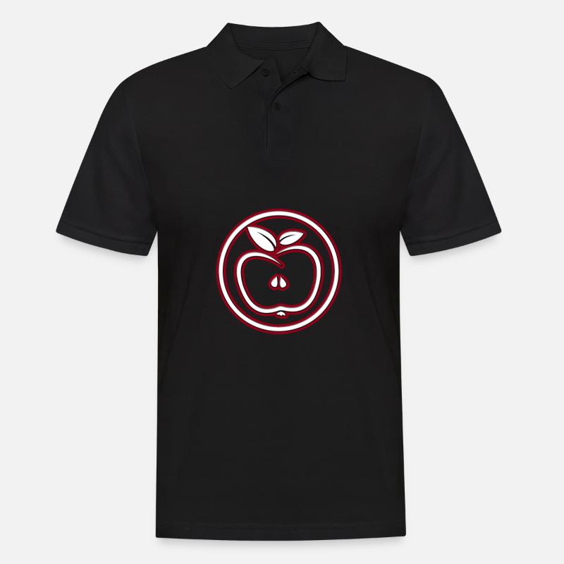 Apple - Apfel - Männer Poloshirt - Schwarz