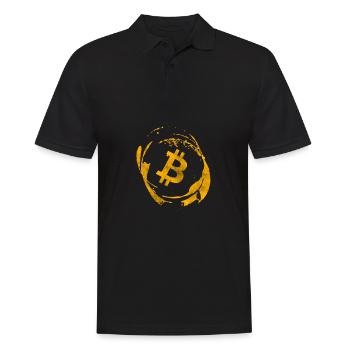 Bitcoin - Männer Poloshirt - Schwarz - Vorne - Kai (181cm)