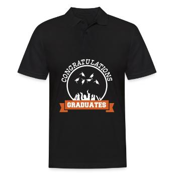 Graduates - Absolventen - Männer Poloshirt - Schwarz - Vorne - Kai (181cm)