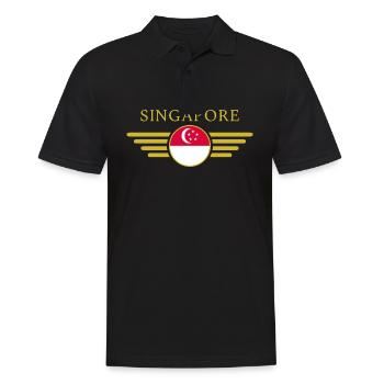 Ich liebe Singapur, Eleganz Stil Design T-Shirt - Männer Poloshirt - Schwarz - Vorne - Kai (181cm)