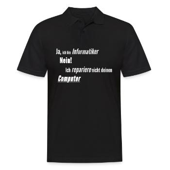 Informatiker Computer kaputt - Männer Poloshirt - Schwarz - Vorne - Kai (181cm)