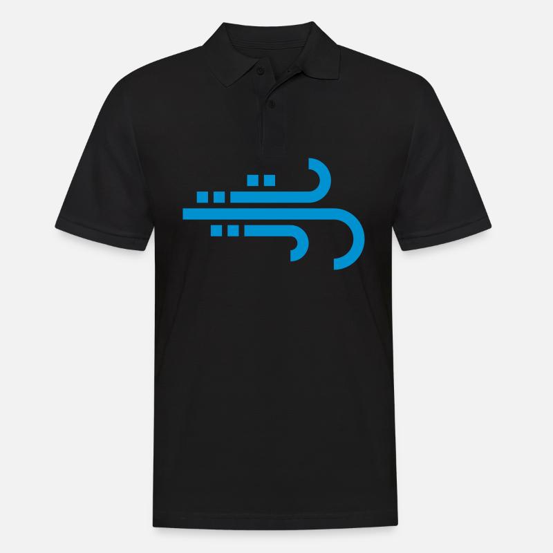 windig, Wind, Symbol, Icon - Männer Poloshirt - Schwarz
