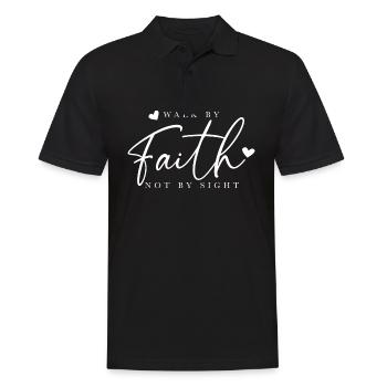 Walk by Faith Church Jésus-Christ Christian - Polo Homme - noir - Devant - Kai (181cm)