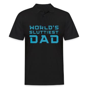 World'S Sluttiest Dad Funny Fathers Day For Daddy - Men's Polo Shirt - black - Front - Kai (181cm)