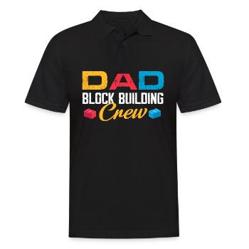 Dad block building crew - Männer Poloshirt - Schwarz - Vorne - Kai (181cm)
