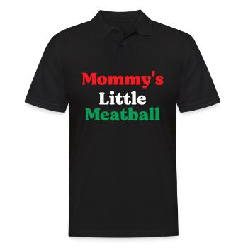 Mamas Kleine Fleischbällchen Lustig Italienisch Im Ein Wenig - Männer Poloshirt - Schwarz - Vorne - Kai (181cm)
