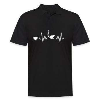 Herzschlag EKG Linie Lemur - Männer Poloshirt - Schwarz - Vorne - Kai (181cm)