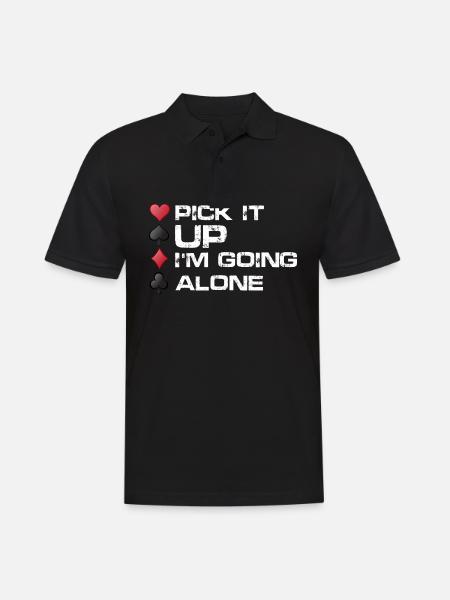 samle det op Im går alene Design til et kortspil - Herre poloshirt - sort