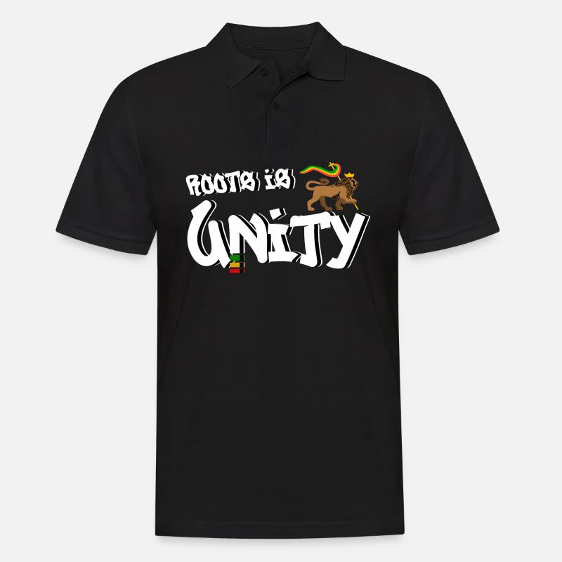 Roots is Unity - Männer Poloshirt - Schwarz
