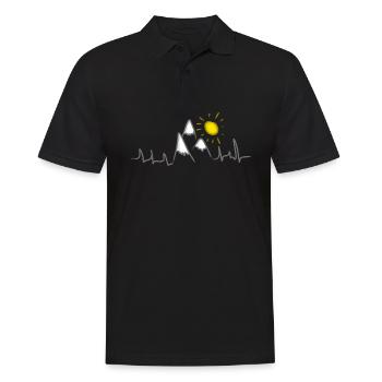 Montagnes sommet alps soleil battement de coeur - Polo Homme - noir - Devant - Kai (181cm)