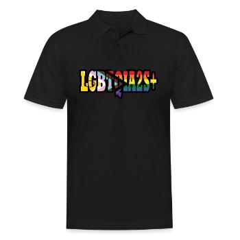 LGBTQIA2S+ - Männer Poloshirt - Schwarz - Vorne - Kai (181cm)