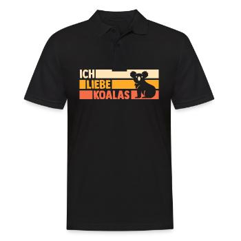 Koalabär Koala - Männer Poloshirt - Schwarz - Vorne - Kai (181cm)