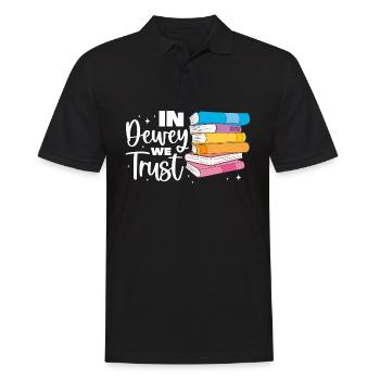 In Dewey We trust Library assistant - Männer Poloshirt - Schwarz - Vorne - Kai (181cm)