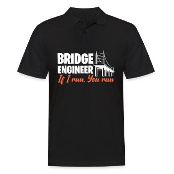Bridge Engineer If I Run You Run Civil Engineering - Men's Polo Shirt - black - Front - Kai (181cm)