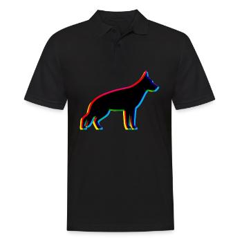 CMYK Deutscher Schäferhund - Männer Poloshirt - Schwarz - Vorne - Kai (181cm)