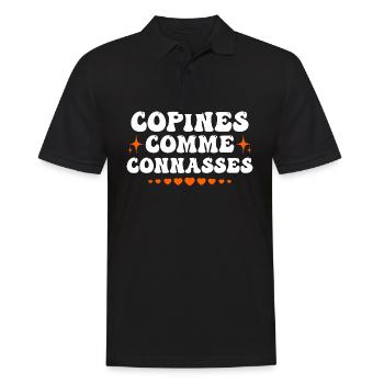 Freundinnen als - Männer Poloshirt - Schwarz - Vorne - Kai (181cm)